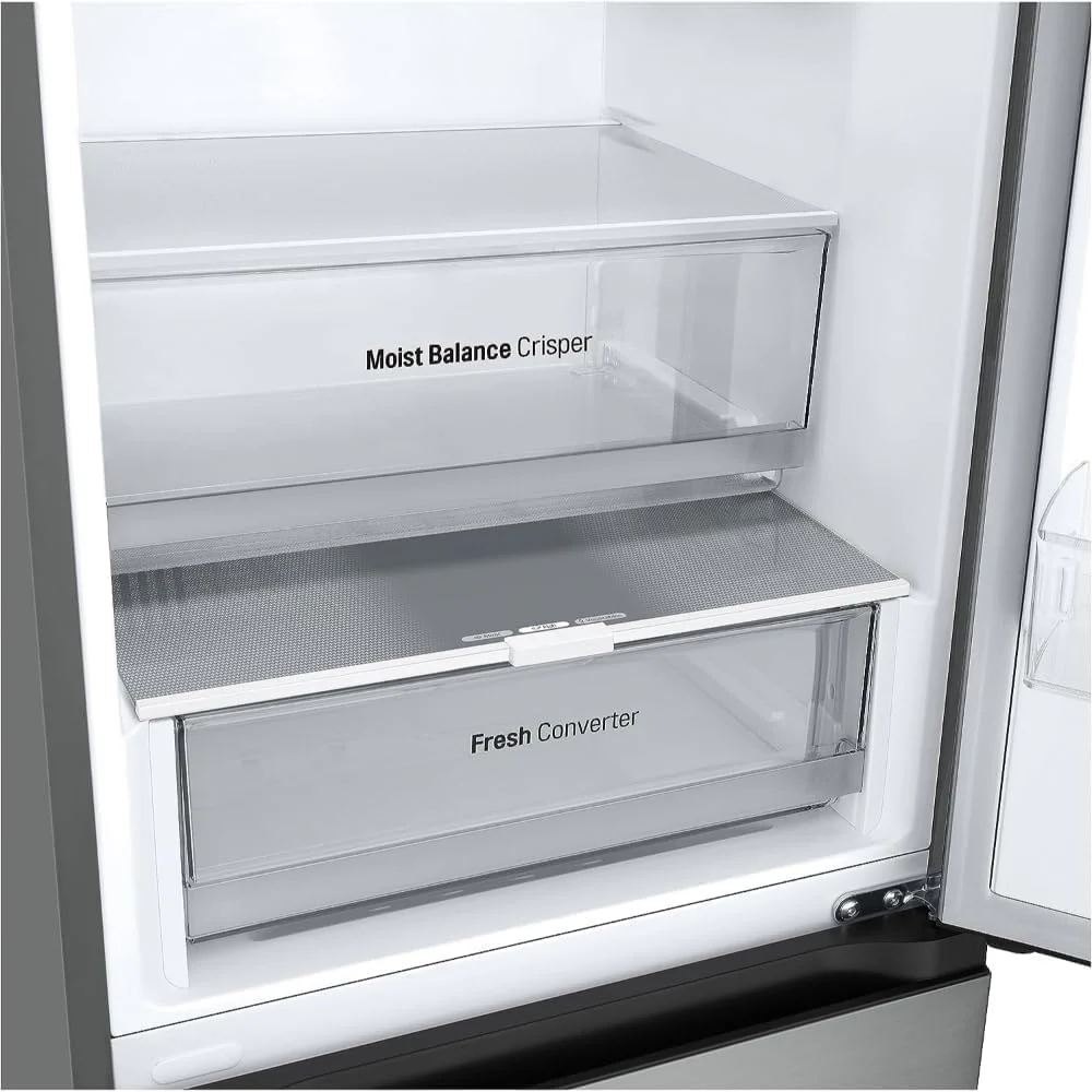 LG GBV22NCCEP Kühl-/Gefrierkombination – Smart Inverter Compressor, Total No Frost, Modern Flat Door Design, Matt Schwarz Metallic, Energieeffizienz A