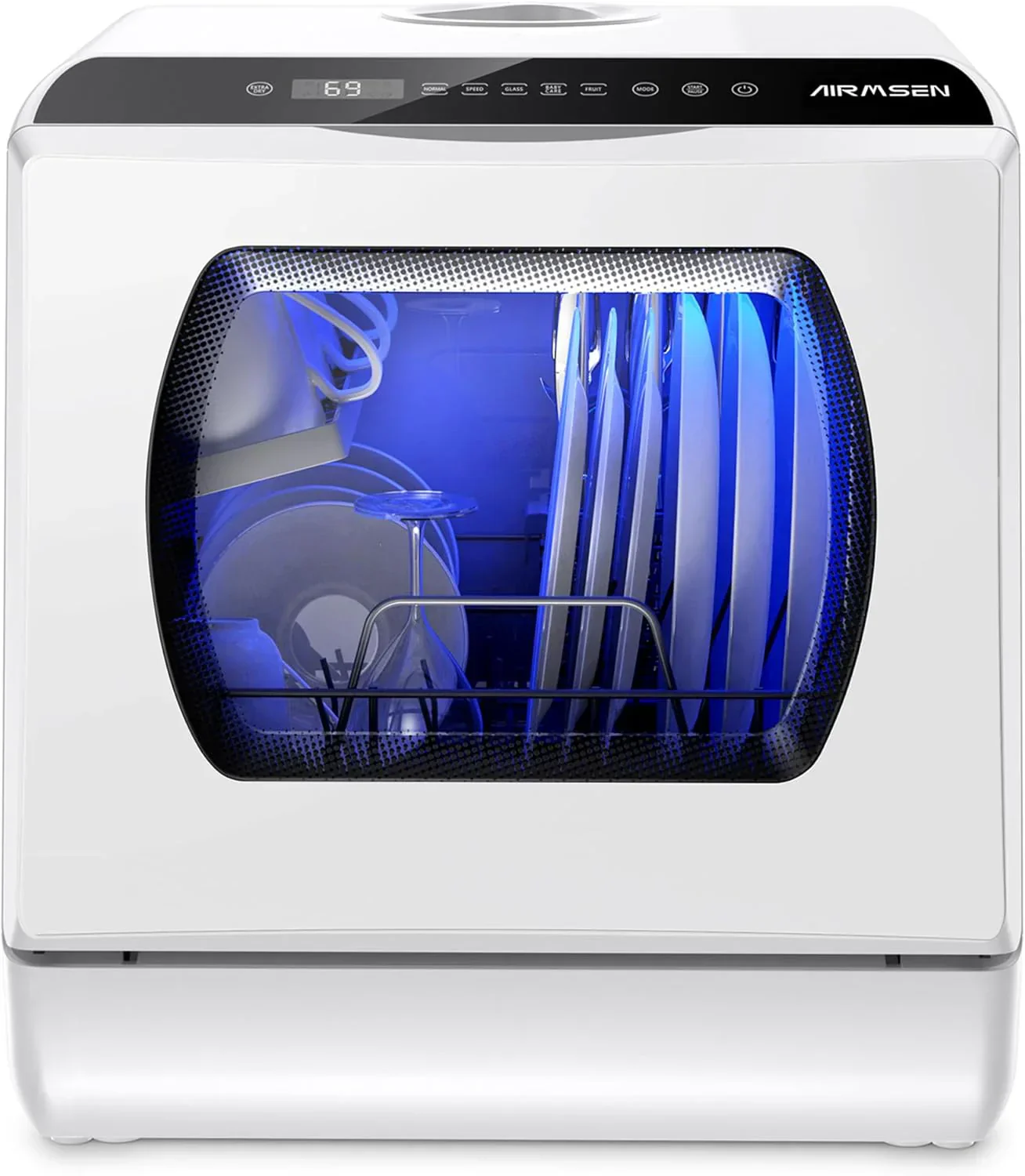 AIRMSEN portable tabletop dishwasher 5 washing programs mini dishwasher