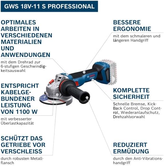 Akkus sarokcsiszoló GWS 18V-11