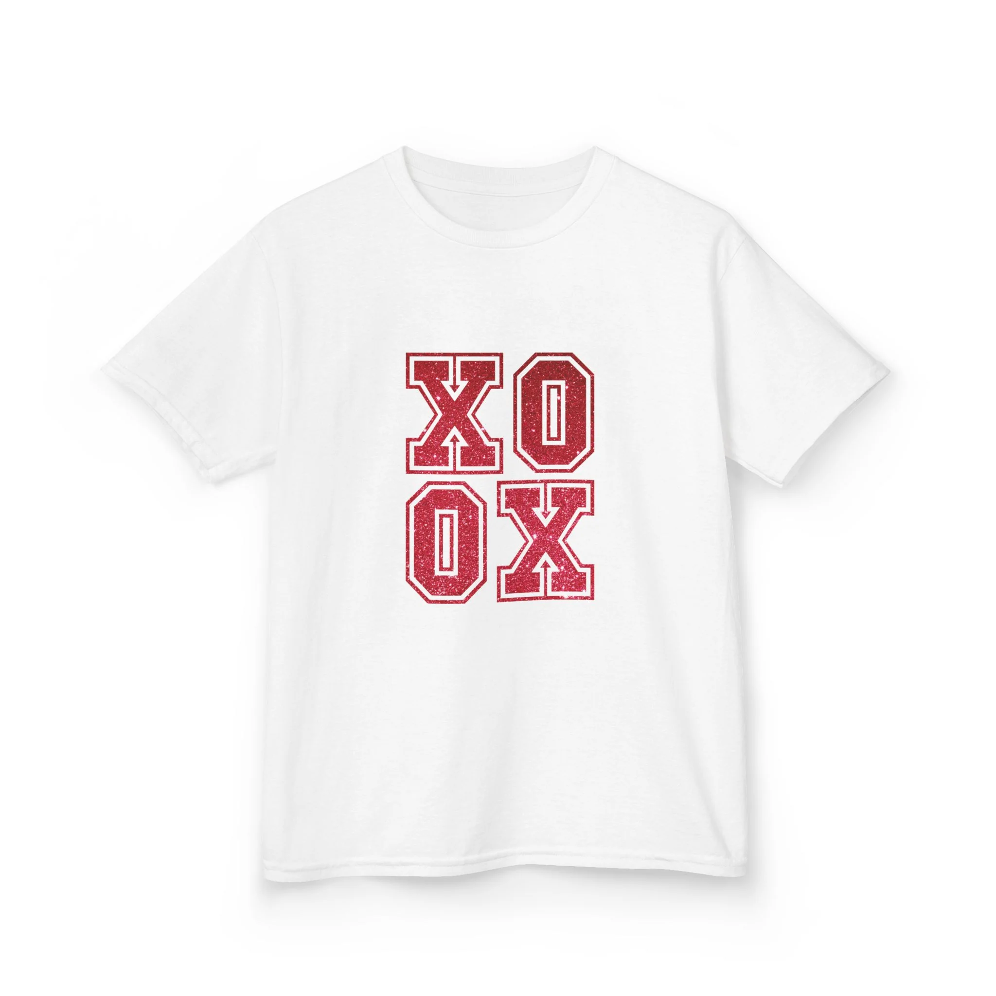 Red Varsity XOXO Kids Tee | Love Letter Graphic
