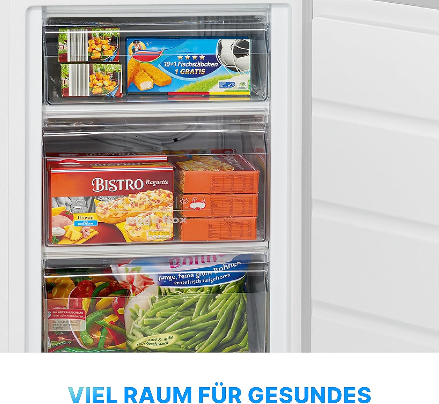 Bomann Gefrierschrank 85L Nutzinhalt, Gefrierschrank klein mit 3 Schubladen, wechselbarer Türanschlag, Freezer mit 4 Sterne-Kennzeichnung, leise & effizient, nur 131 kWh/Jahr - GS 2196.1 weiß