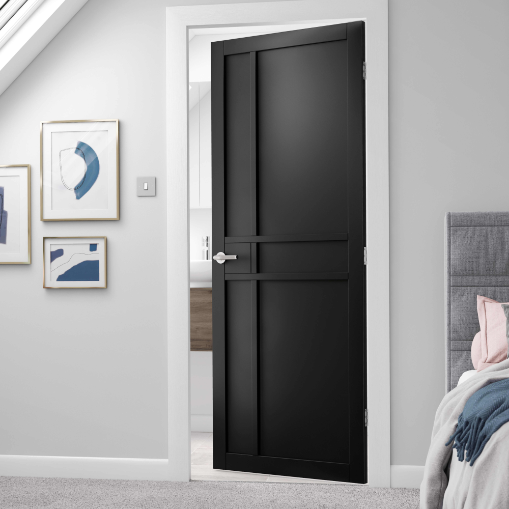 J B Kind City Black Internal Door