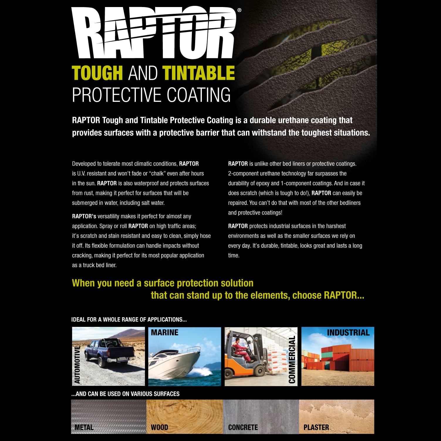 Raptor Black Urethane Spray-On Truck Bed Liner Spray Gun, 6 Liters