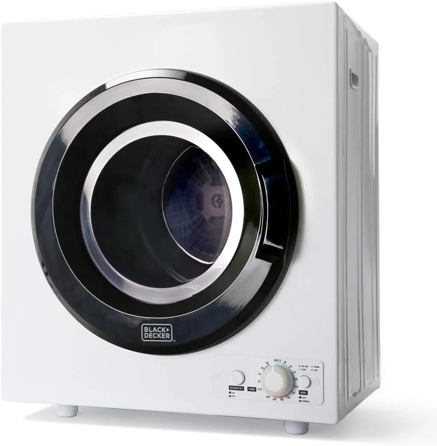Compact Clothes Dryer, 1.5 Cu. Ft. 850W Electric Dryer, 120V Vented Portable Dryer with Stainless Steel Drum, for 5.5 lbs. of clothing for Standard Wall Outlet