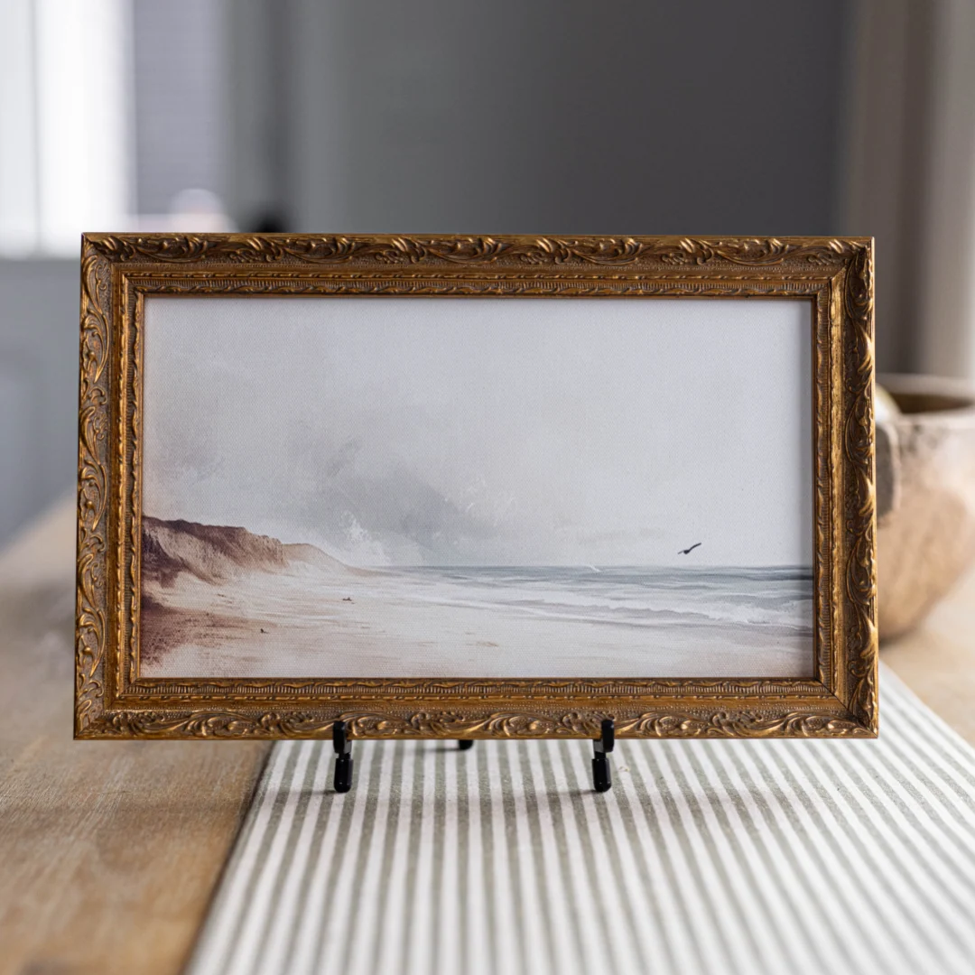 Vintage Seaside | French Brass Inspired Gold Mould Framed Art