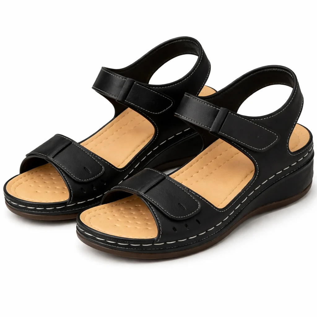 Women��s Lightweight Wedge Heel Sandals Open-Toe Design