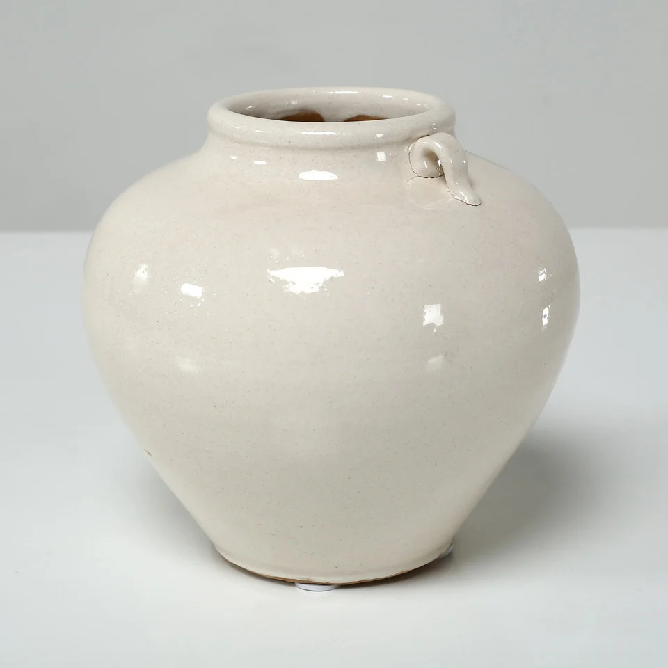 White Porcelain Jar With Two Handles