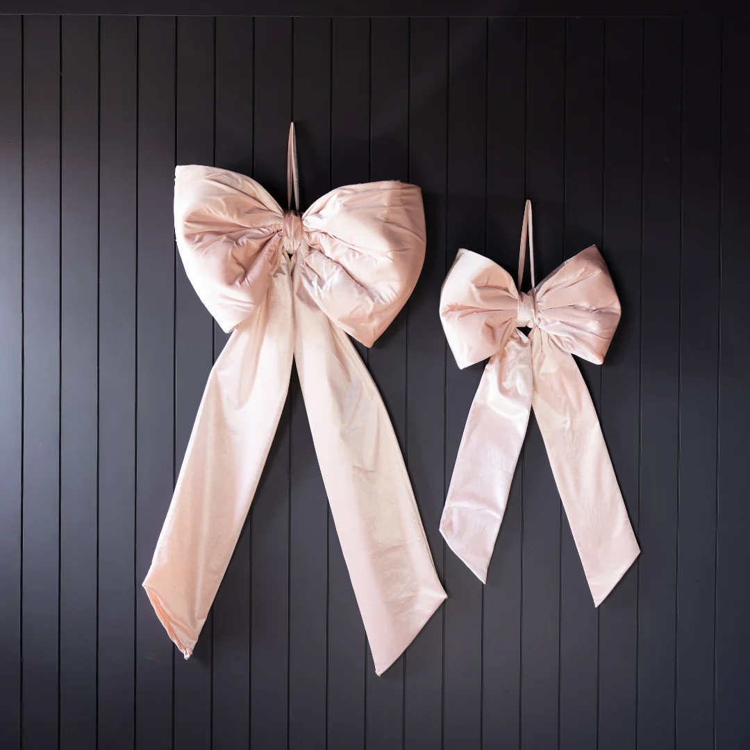 Oversized Light Pink Velvet Bow