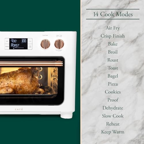 Café Couture Oven with 14 essential cooking modes, including Air Fry, CrispFinish, Bake, Broil, Roast, Toast, Pizza, WiFi & Smart Connected, Voice Control, Countertop Small Appliances, Matte White : Home & Kitchen