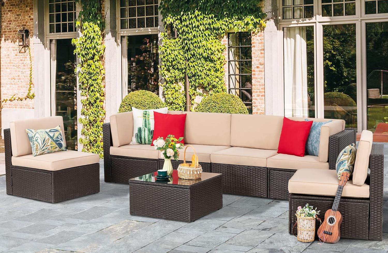Vongrasig 8 Pieces Patio Furniture Set with 43