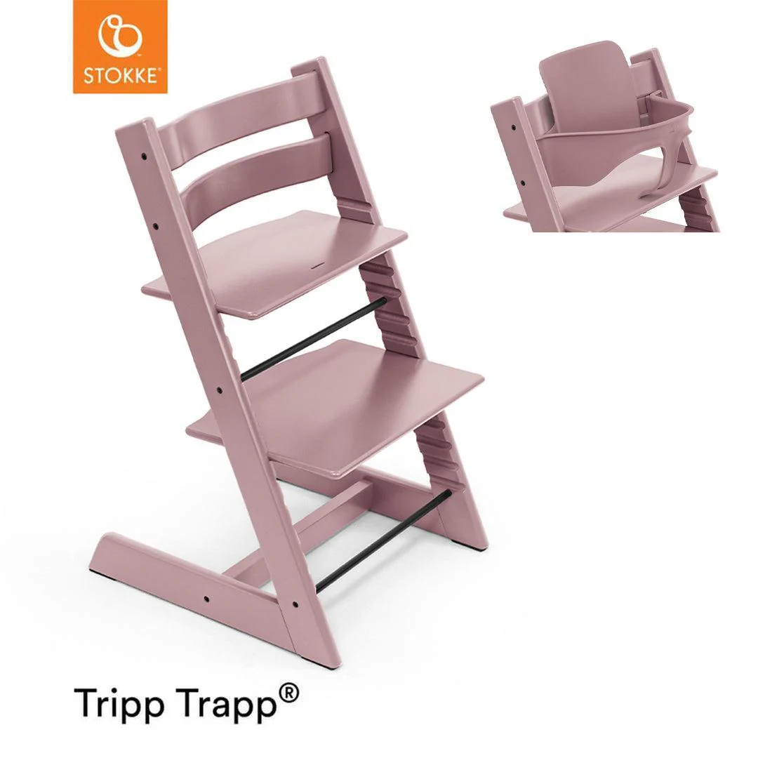 Seggiolone Stokke Tripp Trapp – Sedia per bambini regolabile in altezza e che cresce con il bambino, in Heather Mauve, ergonomica
