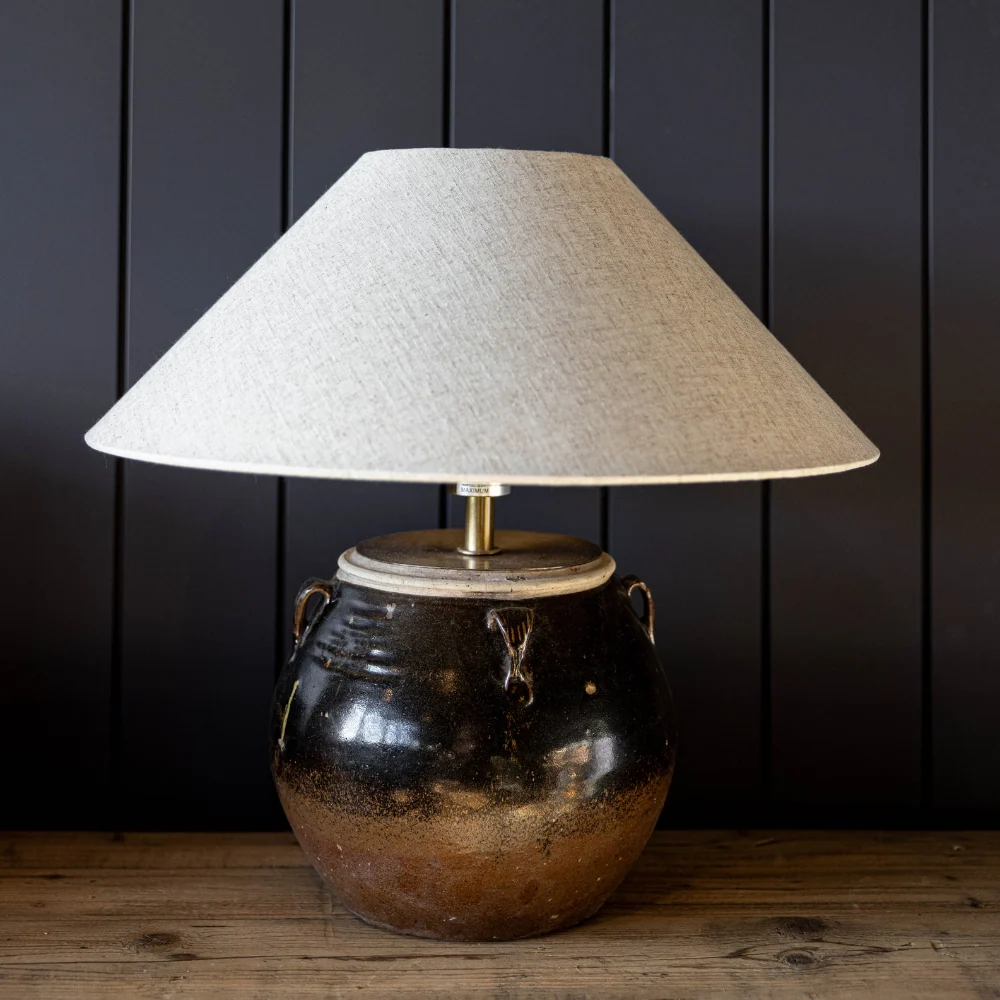 Glazed Handled Pot Table Lamp