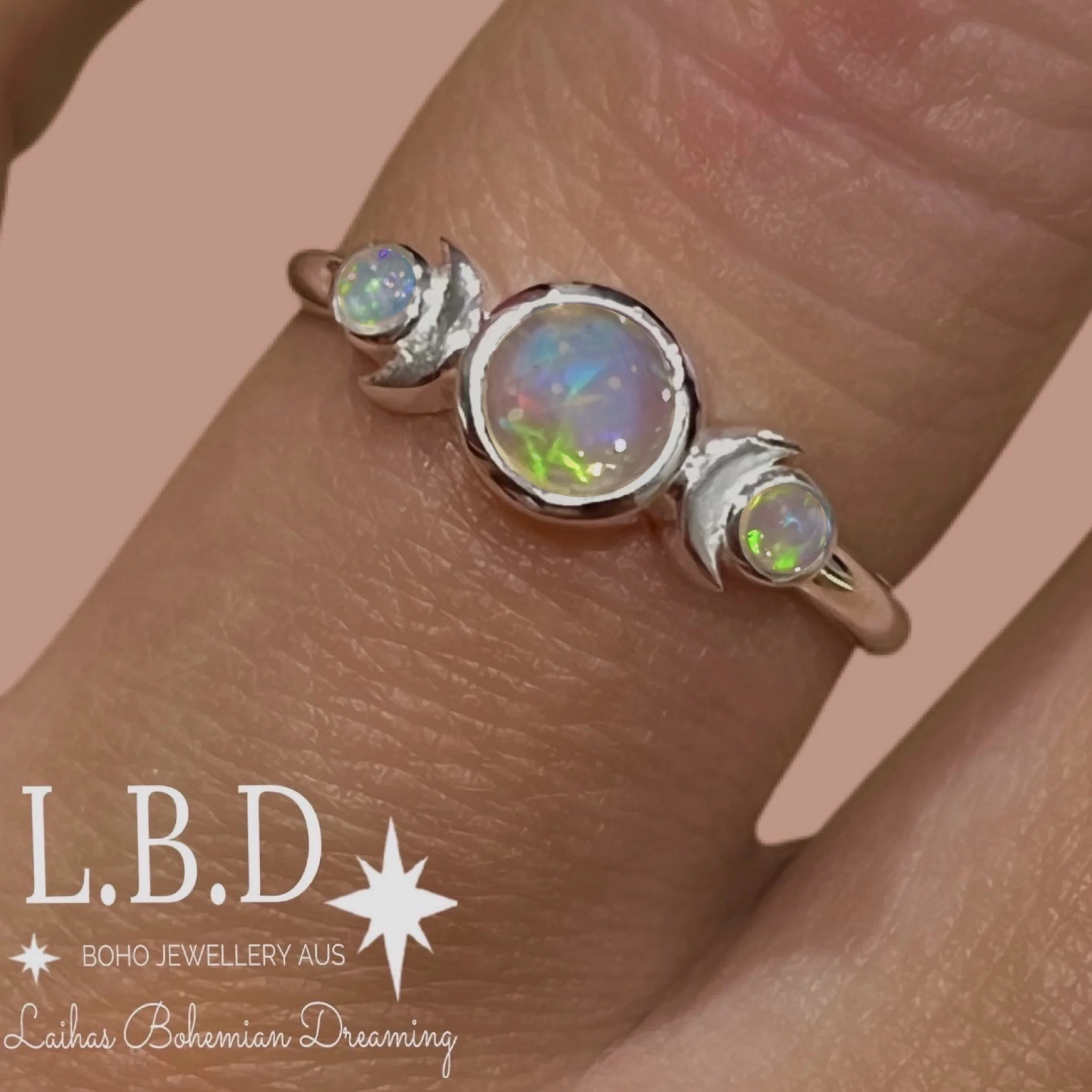 Laihas Moon Tribe Crystal Opal Ring