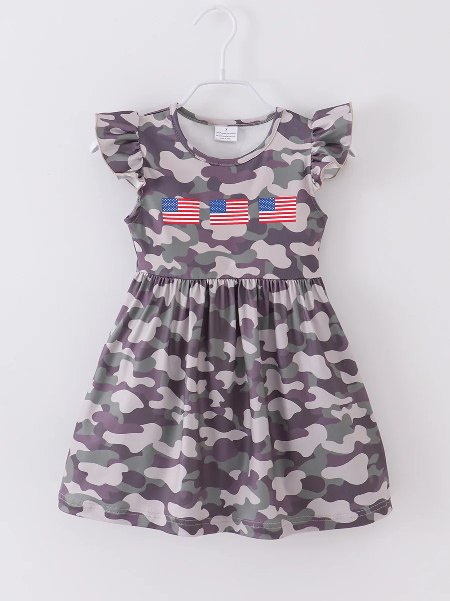 American Flag Ruffle Girl Dress