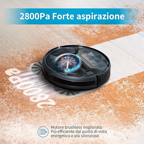 AIRROBO Robot Aspirapolvere, Potente Silenzioso Aspirapolvere Robot, WiFi/APP/Telecomando, Design Sottile, Ideale per Peli di Animali, Moquette e Pavimento Duro, P20 : Casa e cucina