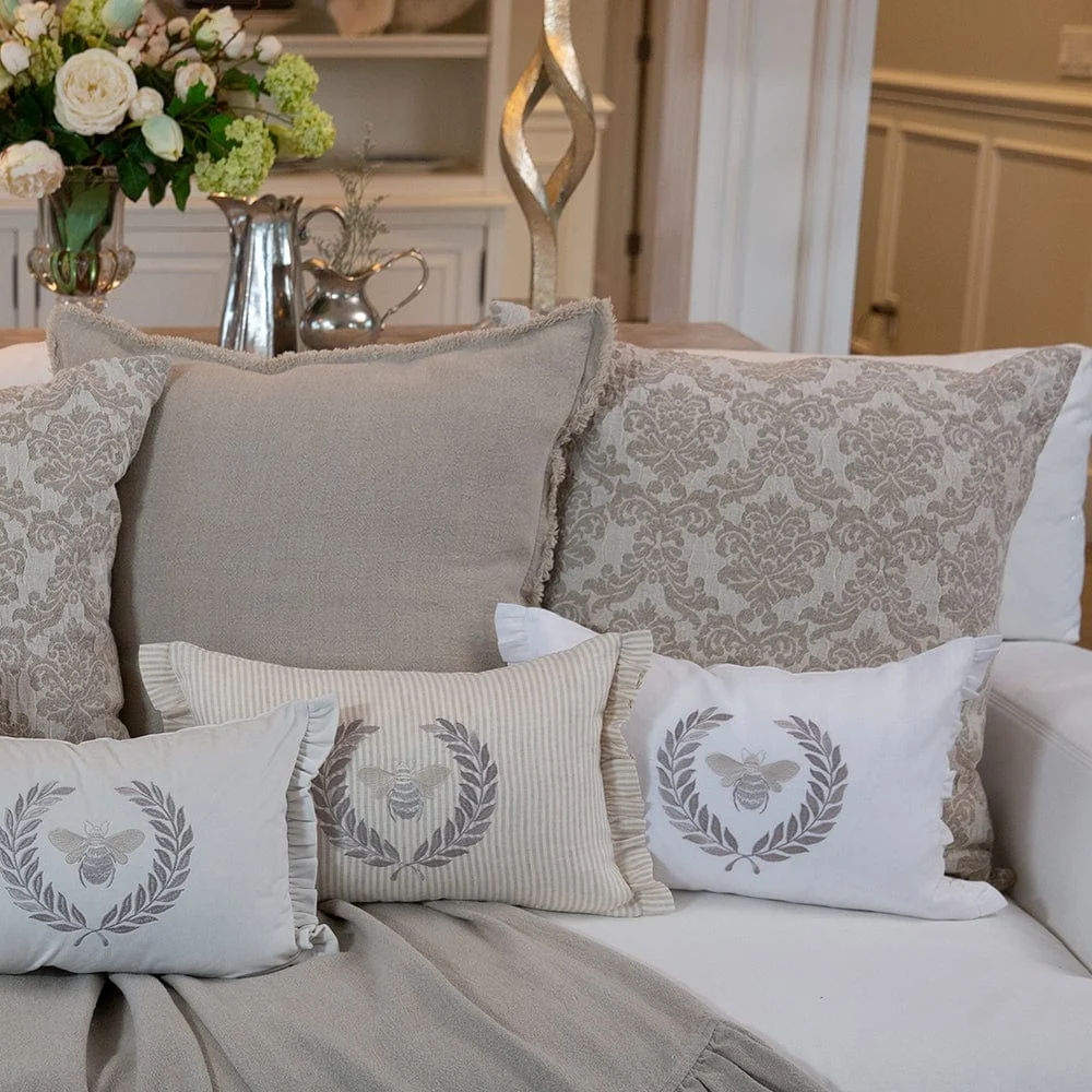 Bumble Bee Linen Decor Pillow