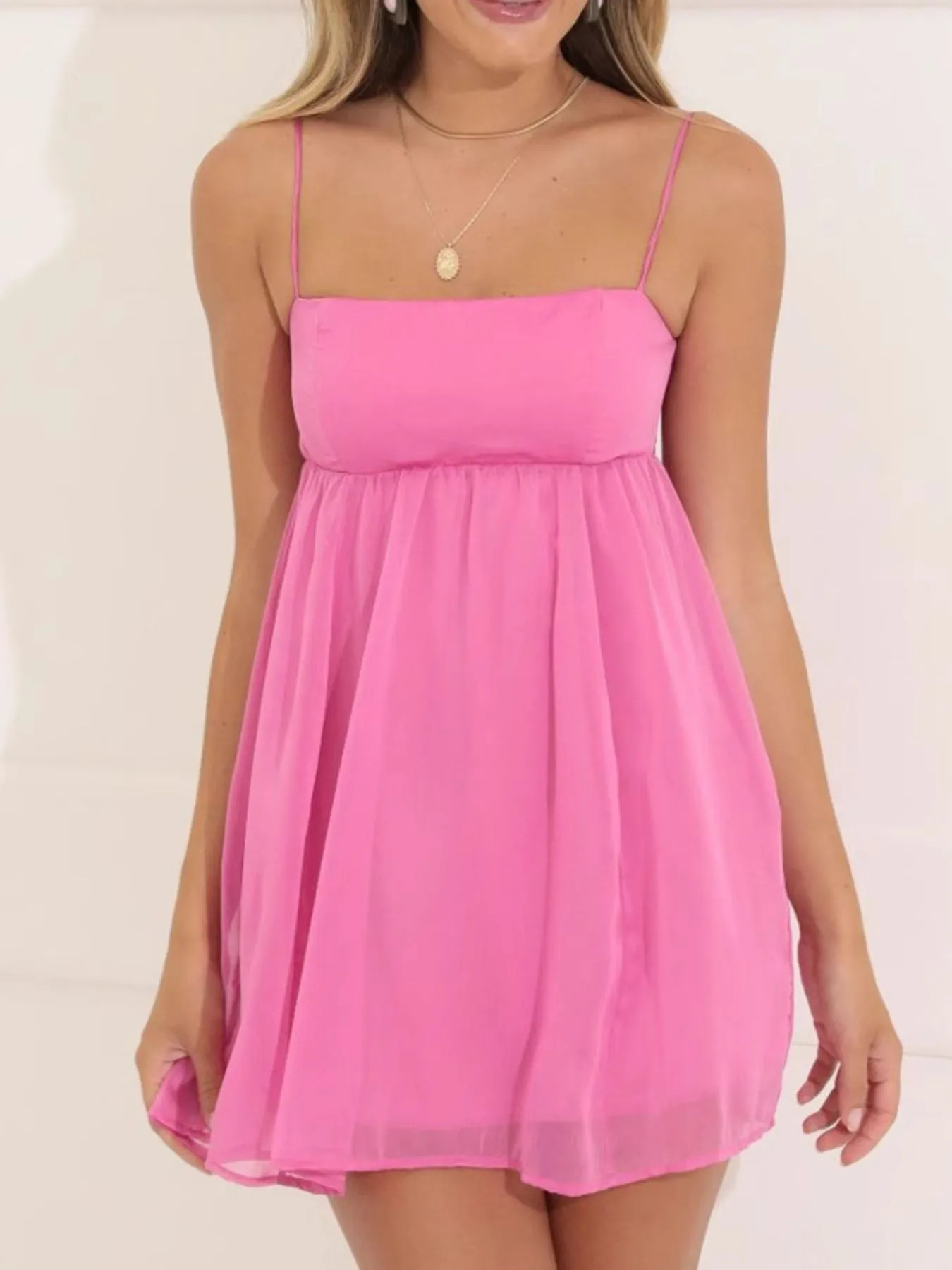 Tie Back Spaghetti Strap Mini Dress