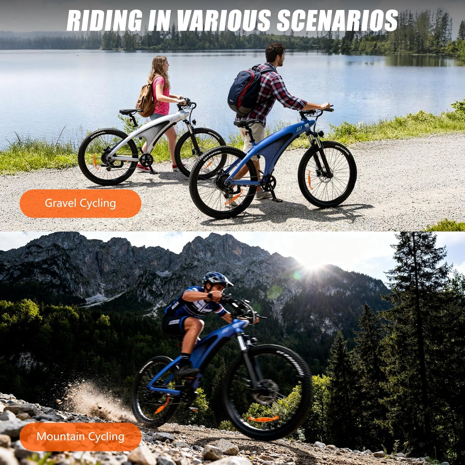 HX Q5 Bicicleta Eléctrica Montaña para Adultos con Carga rápida 48V 20AH Batería Extraíble,27.5