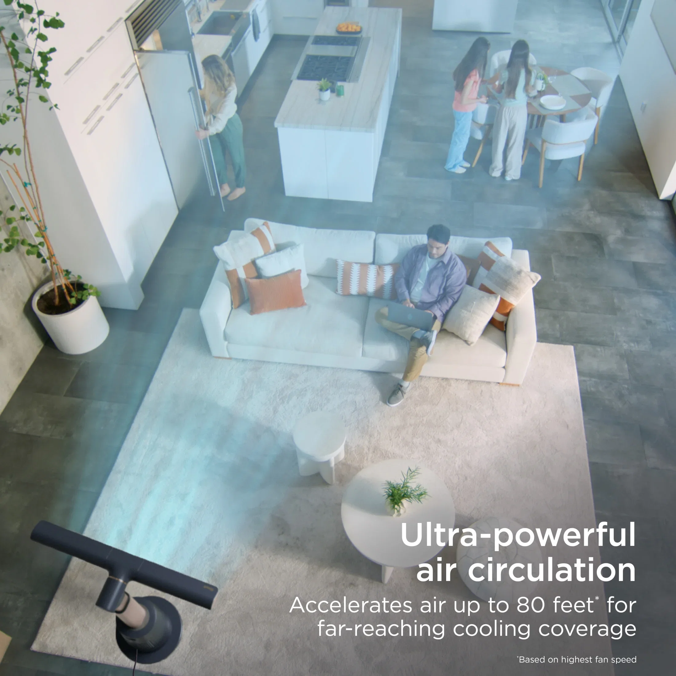 TurboBlade Fan XL �� Ultra-Customizable Bladeless Tower, Pivots, Twists, Oscillates 180��, TF200, Charcoal