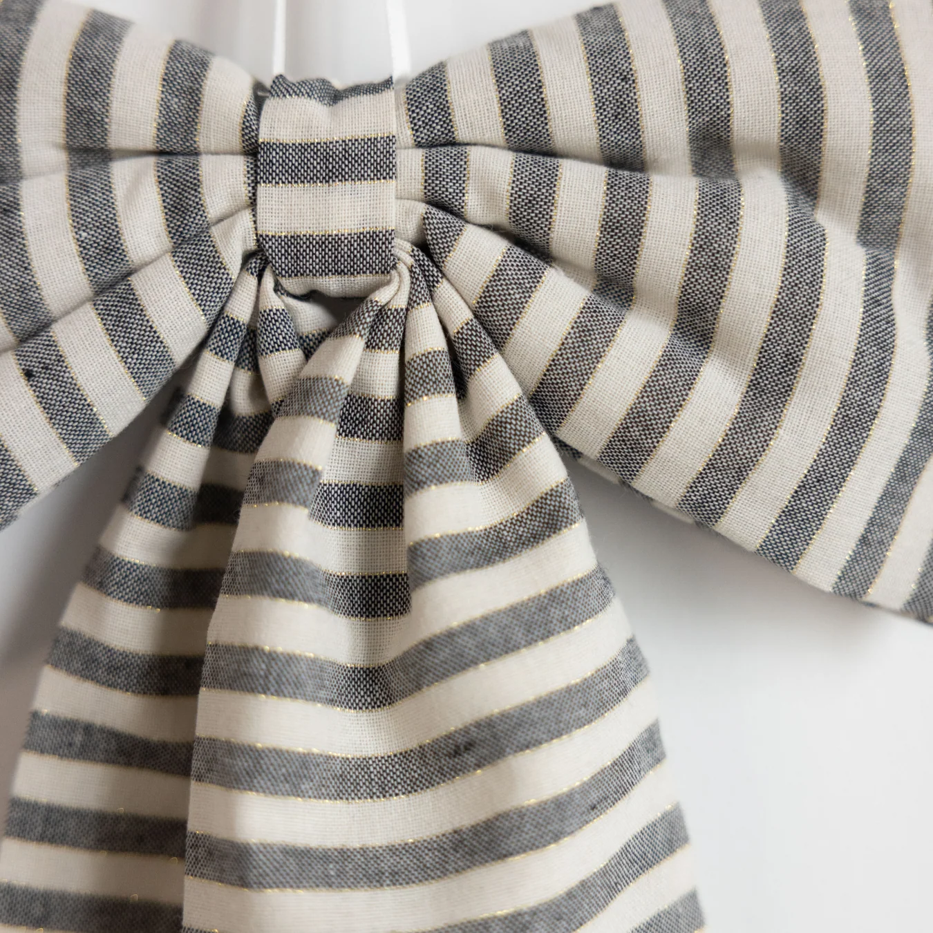 Striped Charcoal & Gold Bow Garland