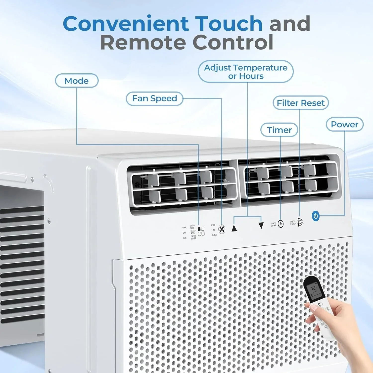 Antarctic Star U-shaped window air conditioner 12000 BTU Ultra-quiet window air conditioner Cools