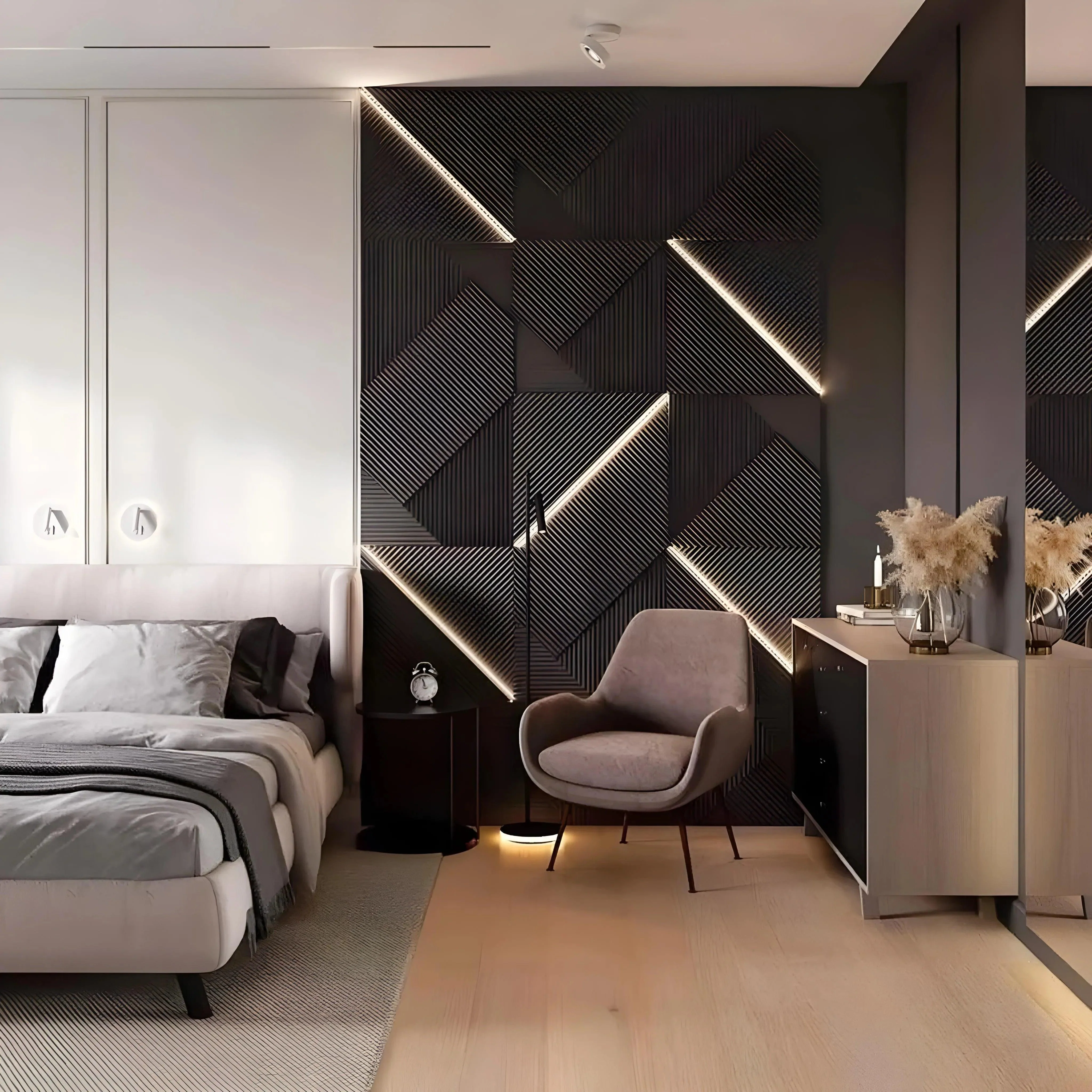 GYPSUM 3D WALL PANEL | FUTUR + LED 0042