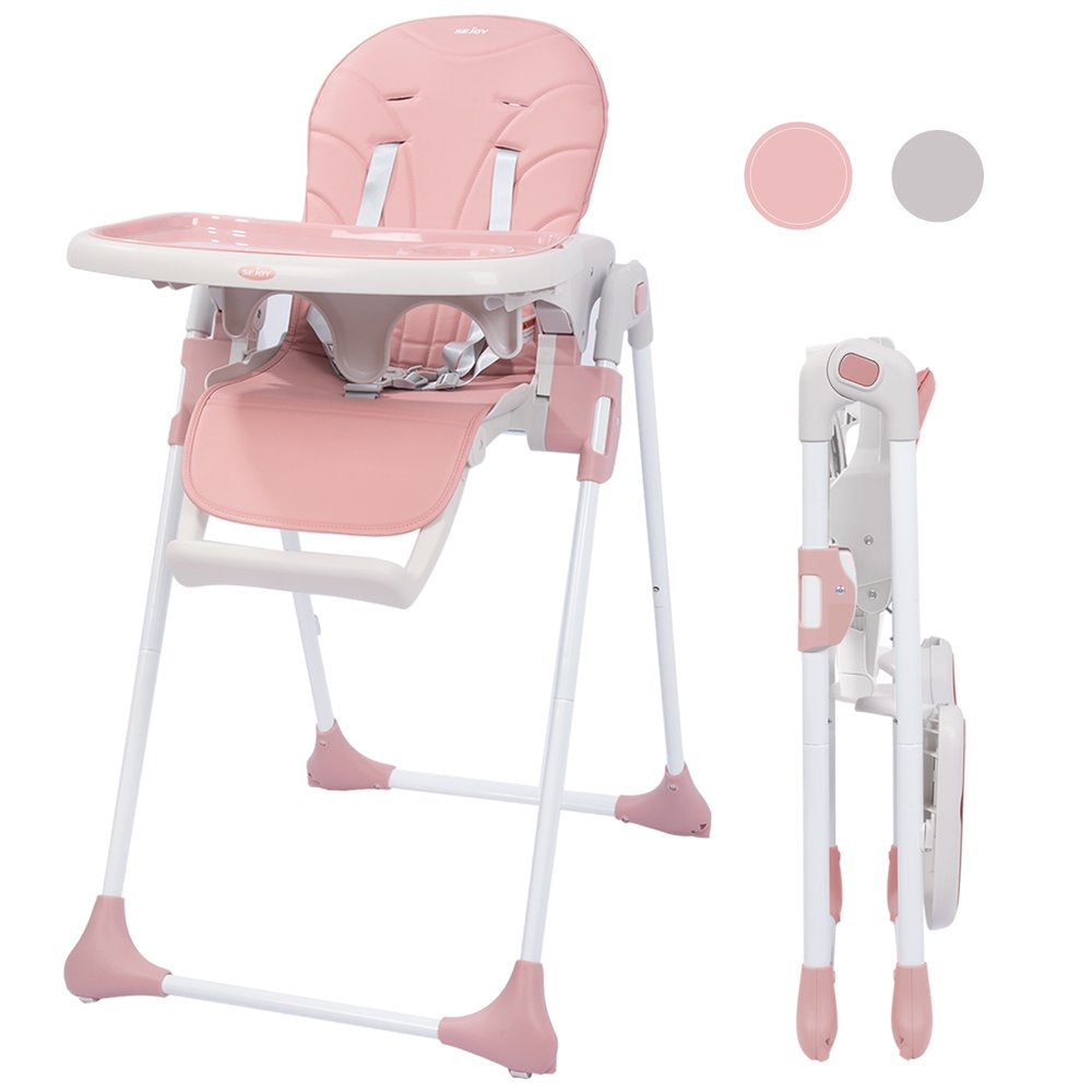 SEJOY Portable Folding Highchair for Babies & Toddlers with Adjustable Height