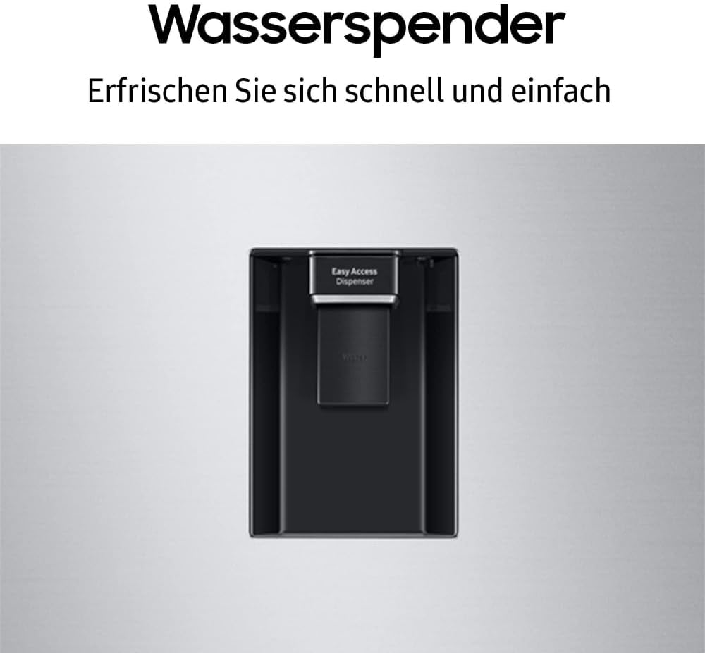 Samsung Kühl-Gefrier-Kombination, Kühlschrank mit Gefrierfach, 185 cm, 341 l Gesamtvolumen, 114 l Gefrierteil, AI Energy Mode, Wasserspender, Edelstahl-Look, RL34C652CSA/EG