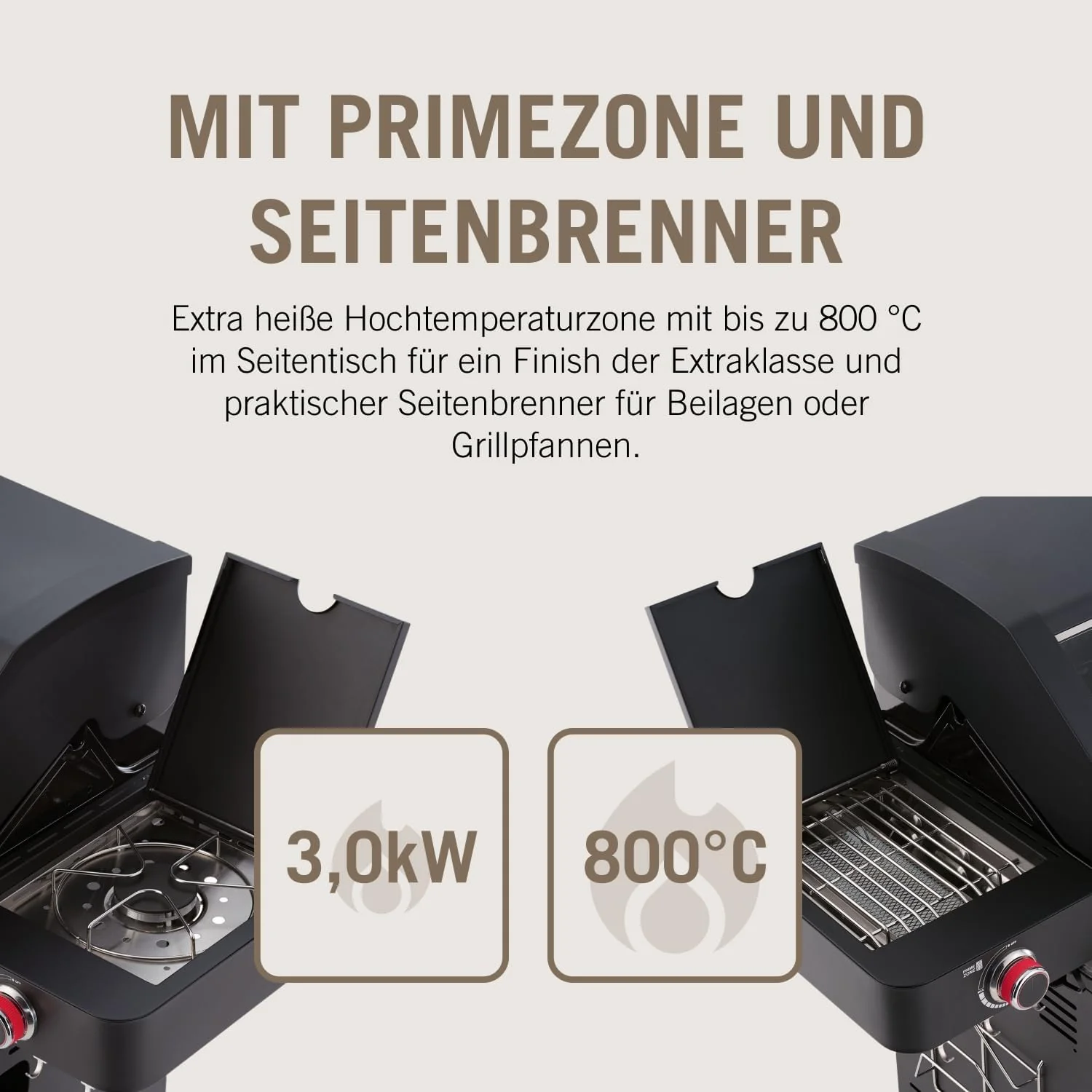 RÖSLE Elektrogrill BBQ-Portable Videro E2-P, tragbarer Tischgrill mit 2 Brennern, Warmhalterost und Deckel mit Glaseinsatz, pulverbeschichteter Stahl, schwarz/silbern