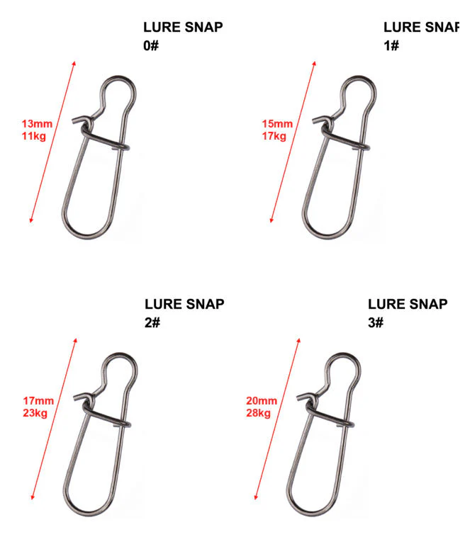 Lure Snap in 4 Sizes 0#-3# 80pcs