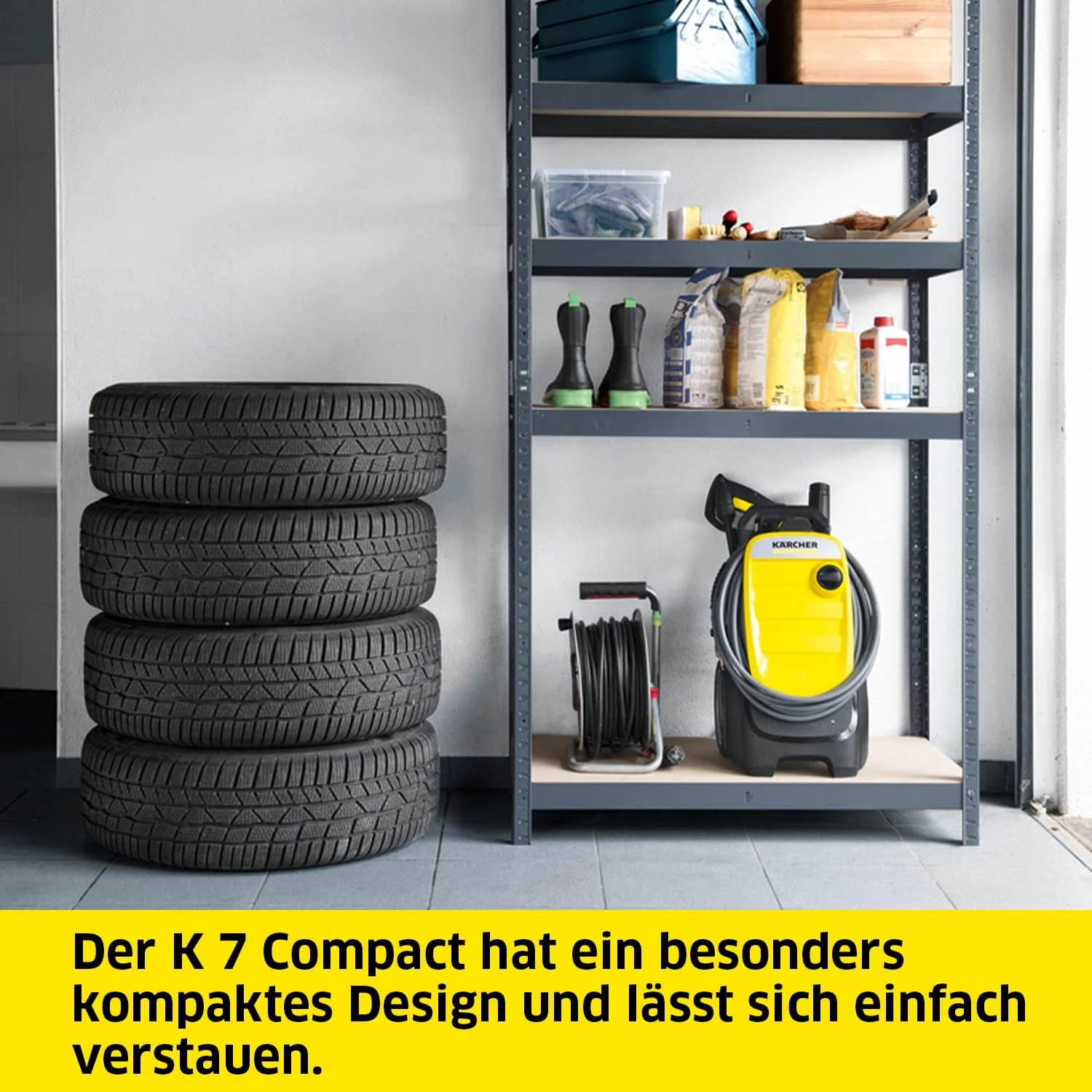 Krcher hogedrukreiniger K 7 Premium Power Home, druk: 180 bar, debiet: 600 l/h, oppervlaktecapaciteit: 60 m/h, vermogen: 3.000 W, slanghaspel, met pistool, vuilvreter, spuitlans