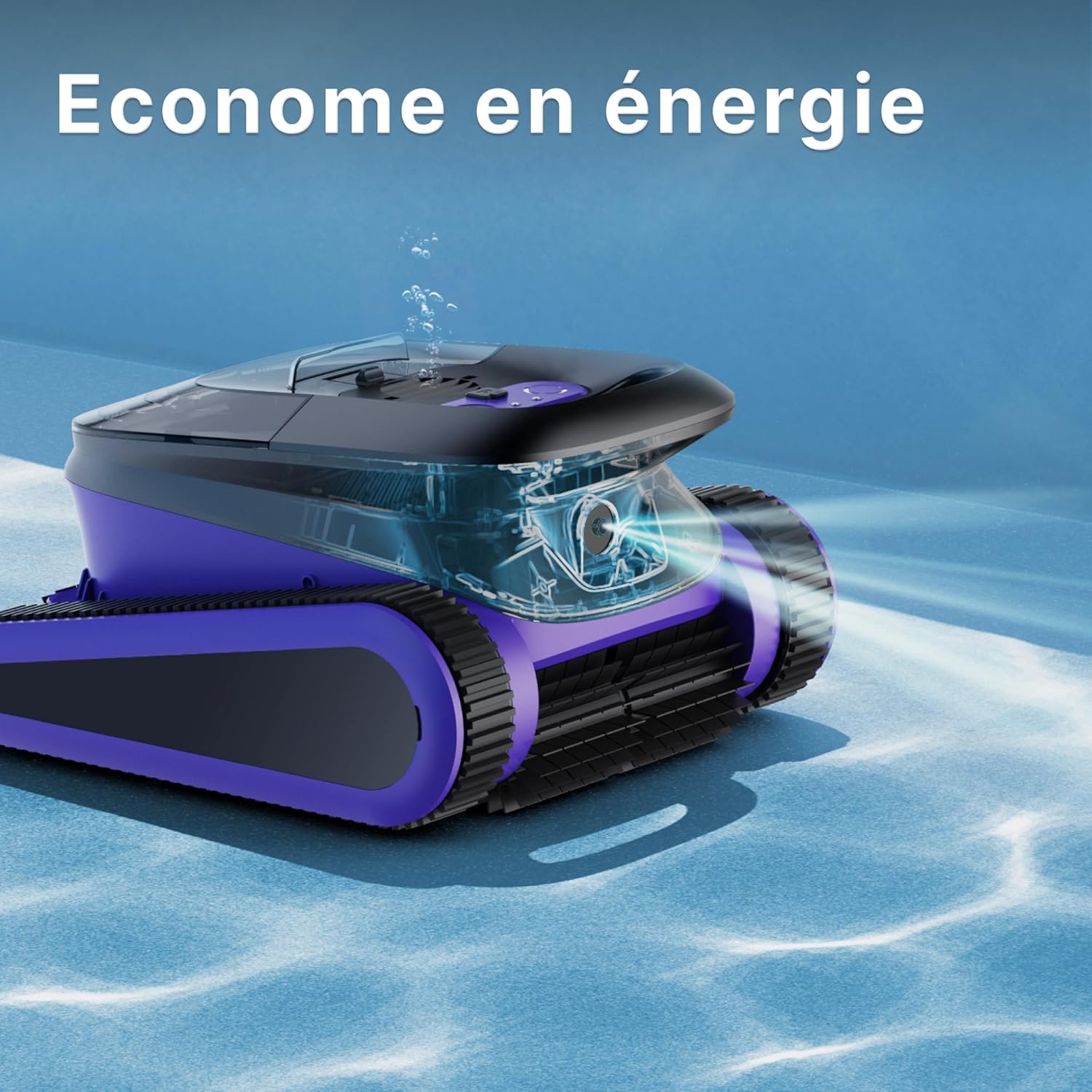Niya Sonar 50 Robot Aspirateur de Piscine sans Fil par Les Créateurs de Dolphin, Idéal pour Piscines jusqu'à 12 mètres, Nettoyage de la Ligne d'eau