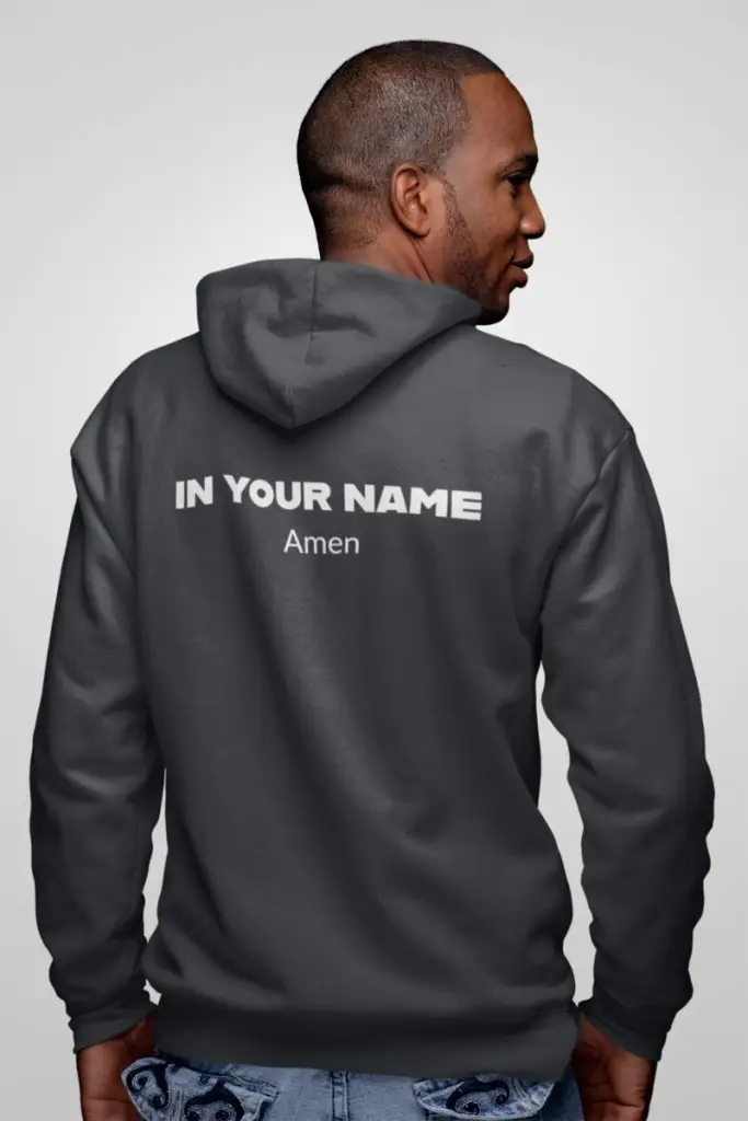 In Your Name Amen Champion Hoodie Hooded Sweatshirt | Oversize Religious Aesthetic Streetwear | Essential Gift For Her, Him to show Faith
