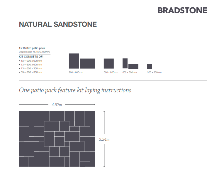 Bradstone Natural Sandstone Patio Kit – Sunset Buff 15.3M2