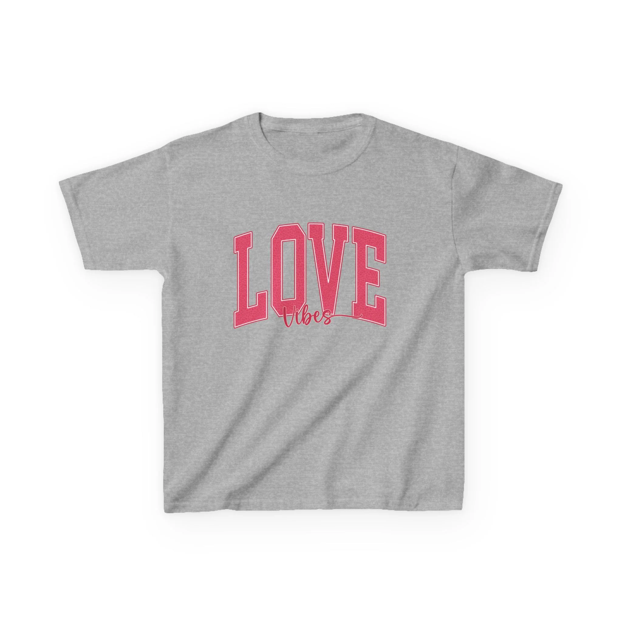 Love Vibes Kids Tee | Pink Arch Lettering