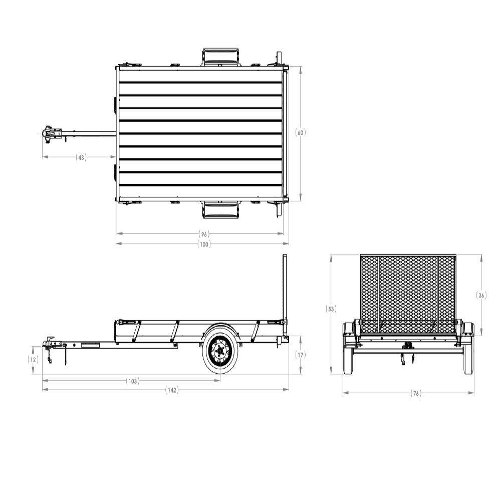 2025 Karavan 5 ft. x 8 ft. Wood Floor Utility Trailer w Sliding Rail System