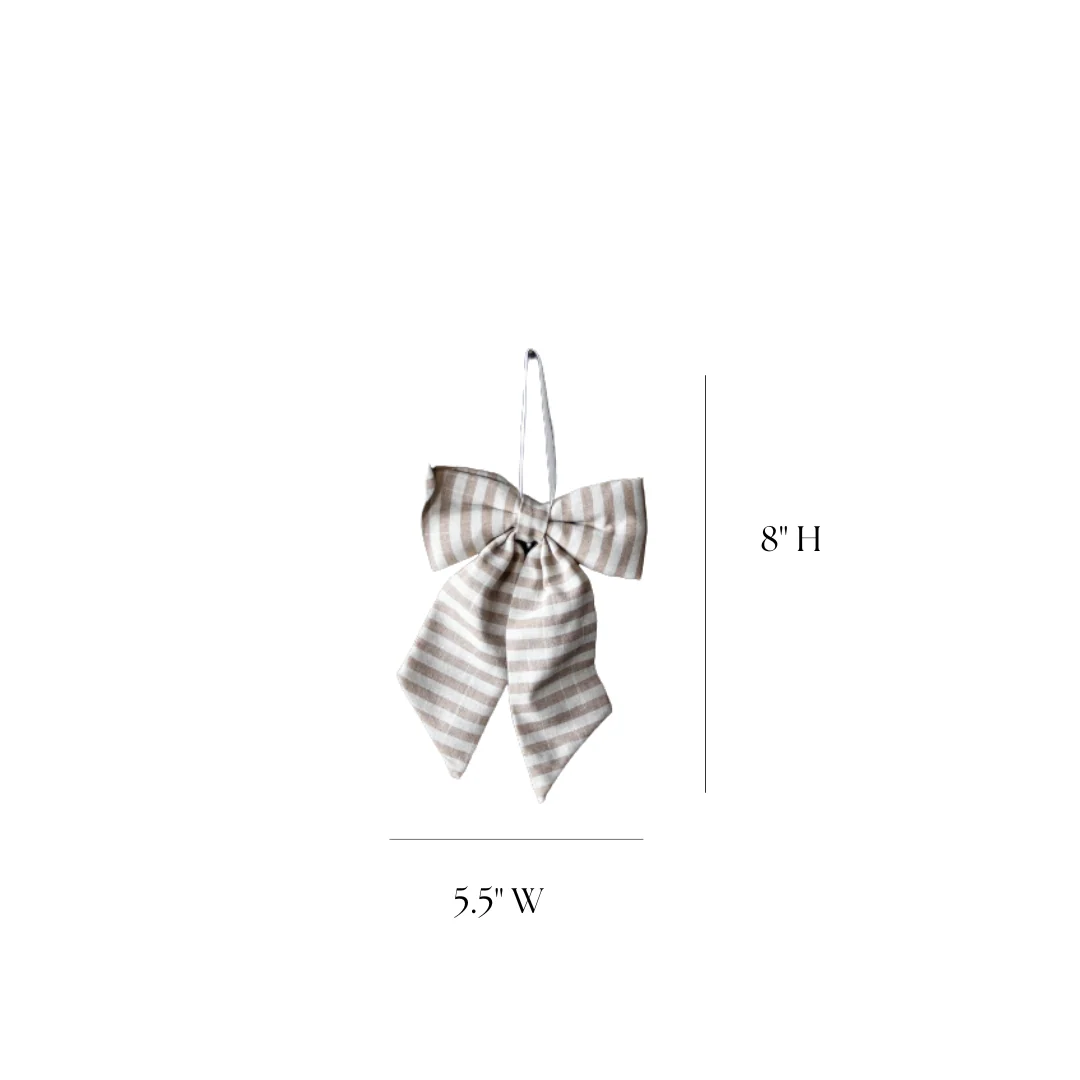 Striped Beige Sand Fabric Bows