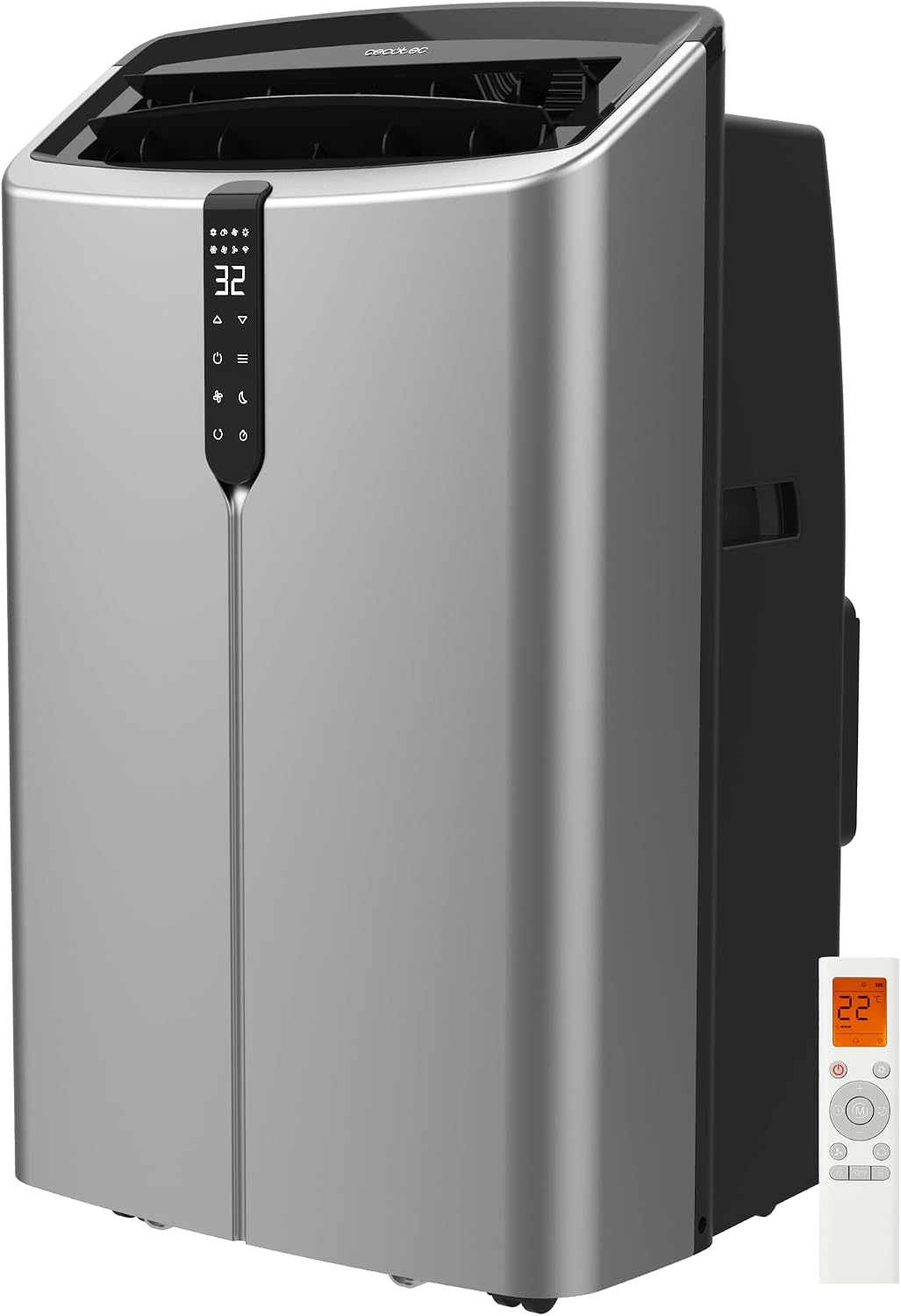 Cecotec Mobile Klimageräte ForceClima 14800 Nux Heating. 14000 BTU, Heizfunktion, 5 Modi, 3 Stufen, für große Räume bis 35 m², Entfeuchter 30 L/Tag, LED-Display, Timer, Oszillation, R290, Klasse A