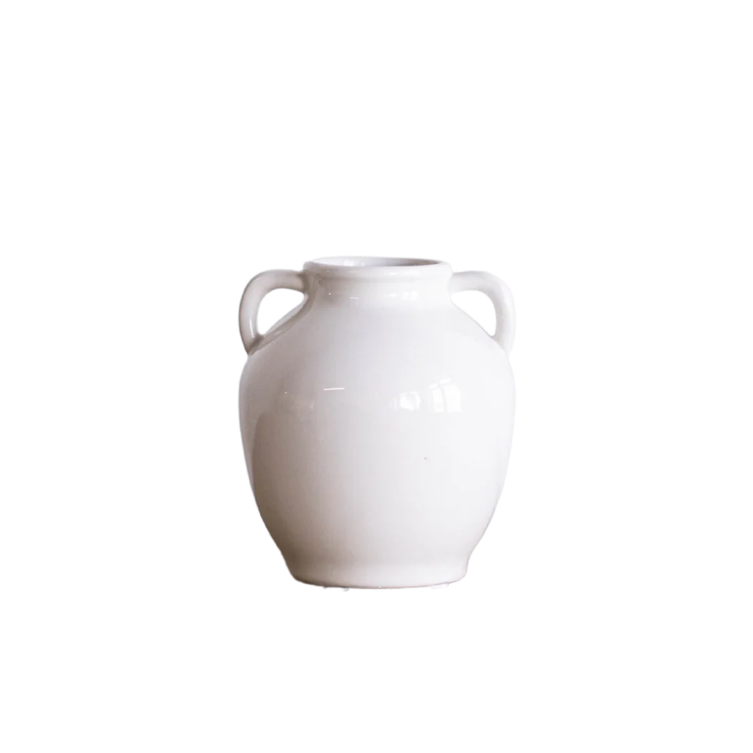 Ceramic Cream 2 Handle Vase