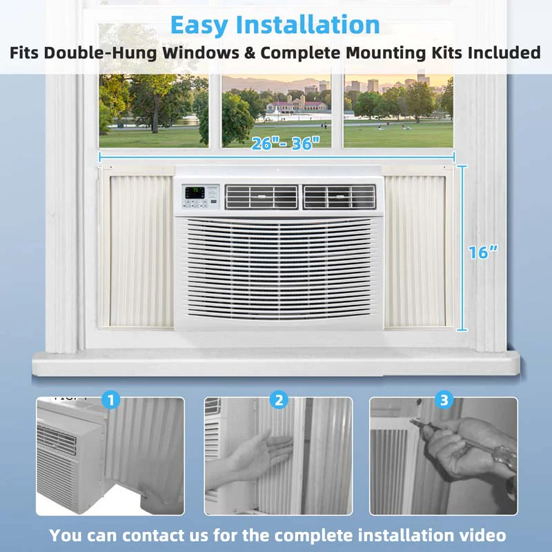 10000 Btu Quiet Window Air Conditioner With Remote Amp Eco Mode Energy Star Certified 3 In 1 Window Ac Unit With Dehumidifier