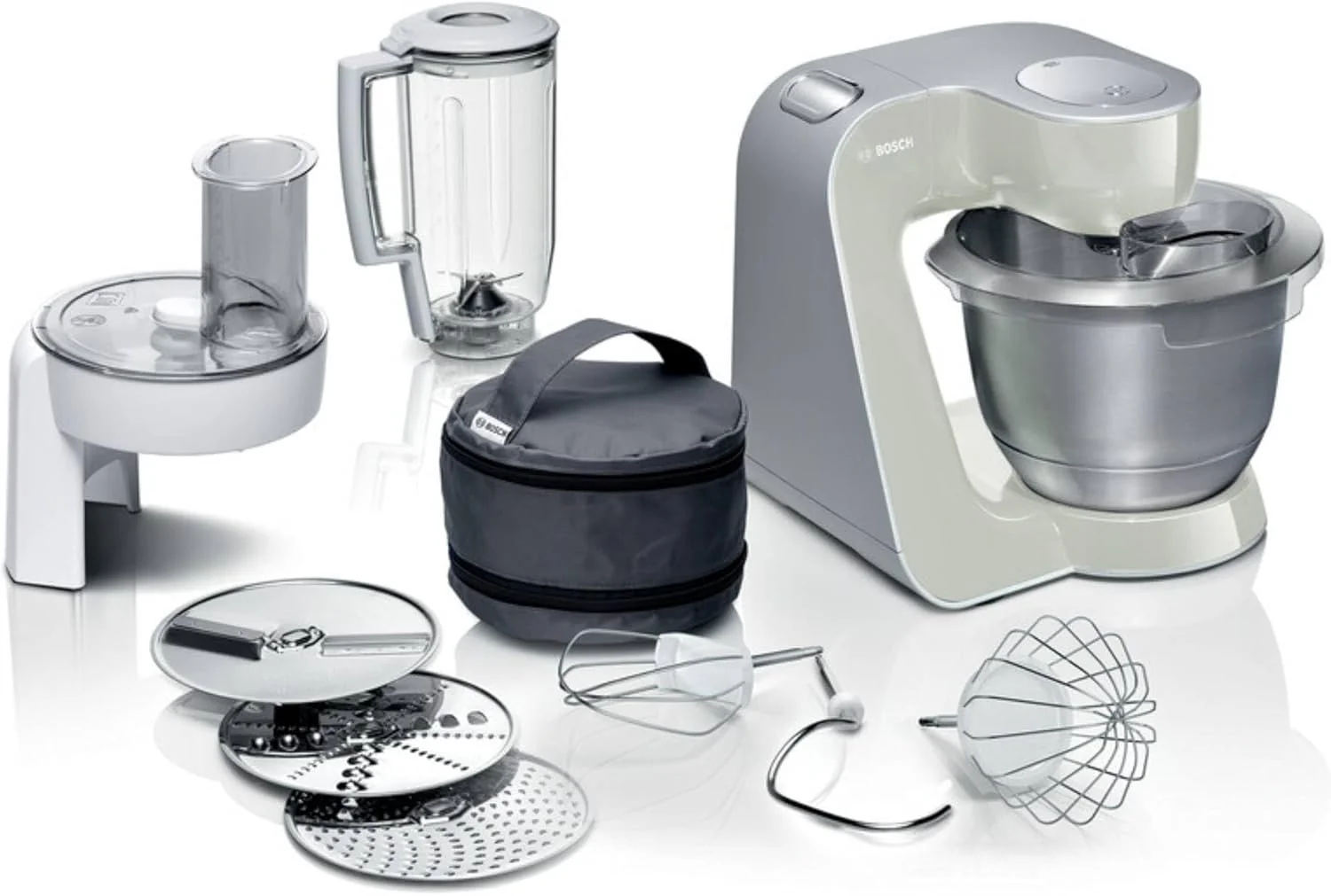 Bosch - Food Processor, 1000 W, 7 Speeds + Pulse Function, Red, MUM58720