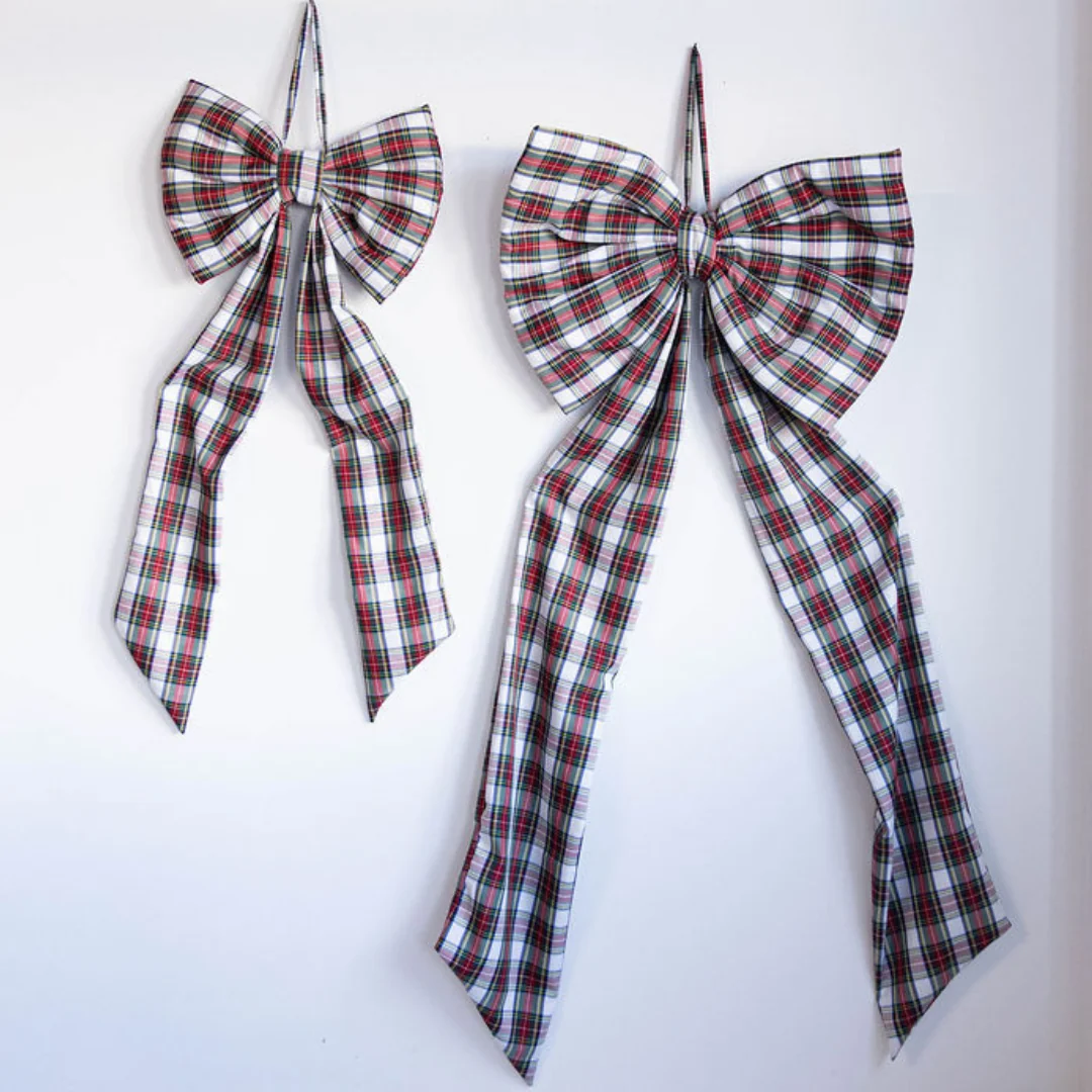 Holiday Red Plaid Oversized Bow Medium