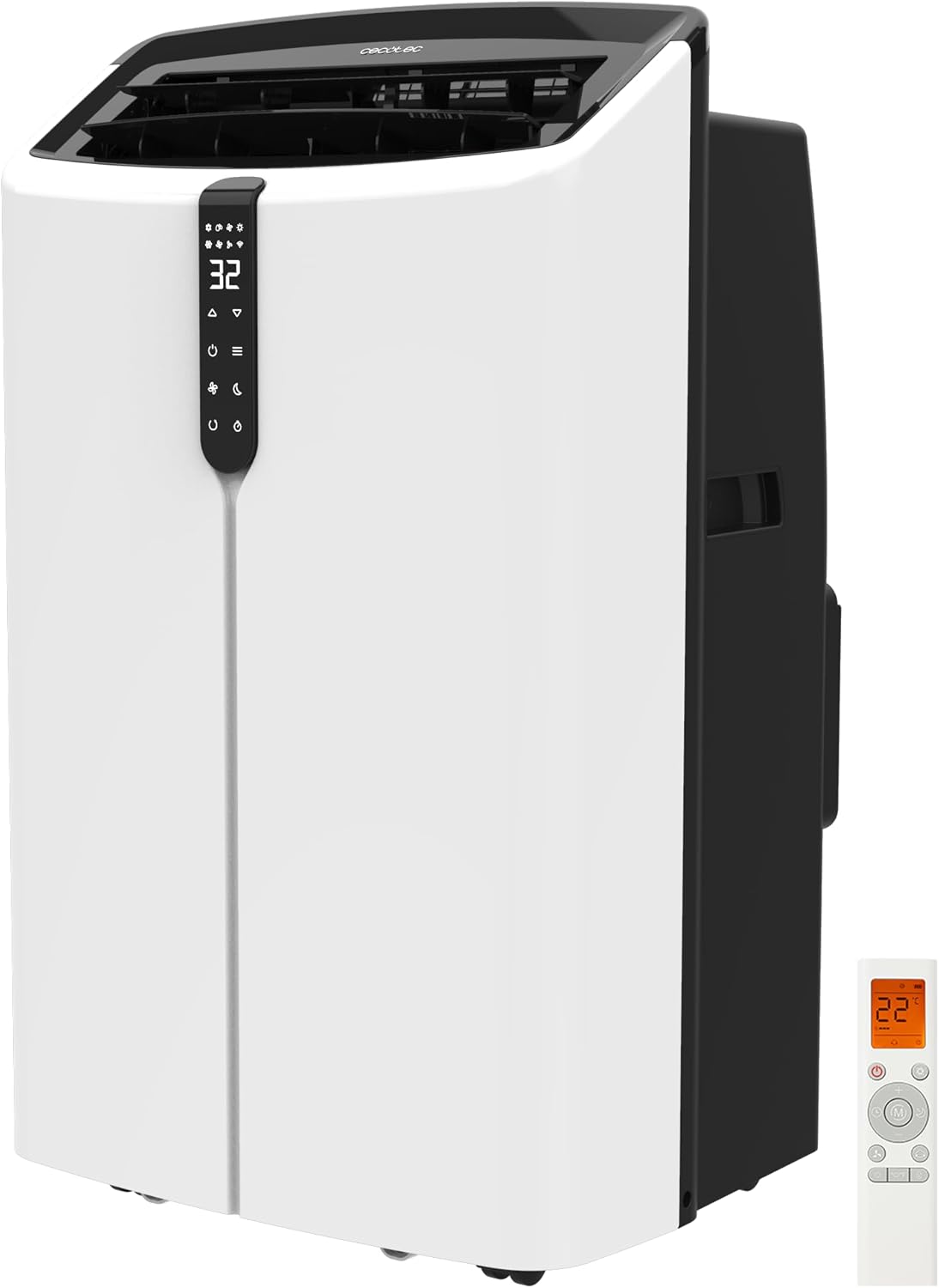 Cecotec Mobile Klimageräte ForceClima 12600 Nux Heating. 12000 BTU, Heizfunktion, 5 Modi, 3 Stufen, bis 30 m², Entfeuchter 28 L/Tag, LED-Display, Fernbedienung, Timer, Oszillation, R290, Klasse A