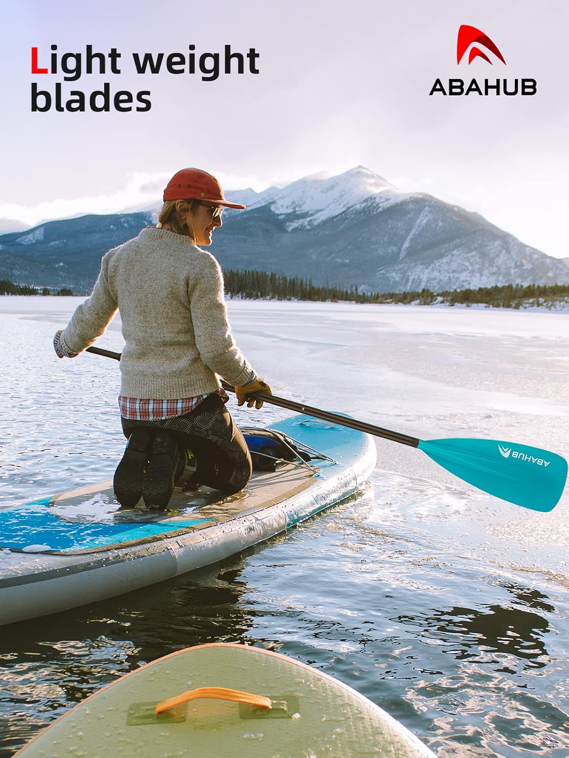 Abahub Pagaia SUP Alluminio Remi SUP Paddle Stand Up Paddle Telescopico 173-213 cm per Tavola da Surf Canoa SUP, Lama in Nylon di Plastica in Nero/Blu/Verde/Rosso/Arancione/Giallo