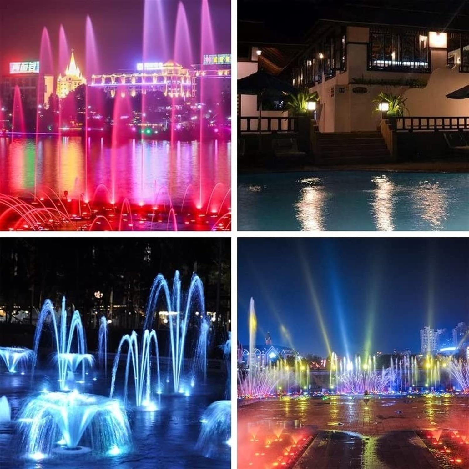 3 Stück Einbaustrahler Unterwasser - Eingebettet Pool Scheinwerfer, LED-Ringbrunnenlampe – RGB-Farbwechsel-Wasserspiellampe Mit RF-Fernbedienung – IP68 Wasserdichte Mittelloch-Teichbeleuchtung(18W (24
