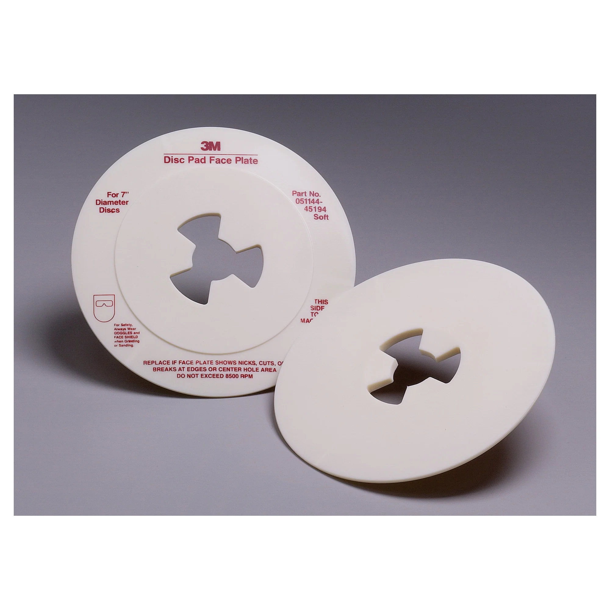 3M AB45194  ~  Disc Pad Face Plate 45194 Smooth Soft White 7 in