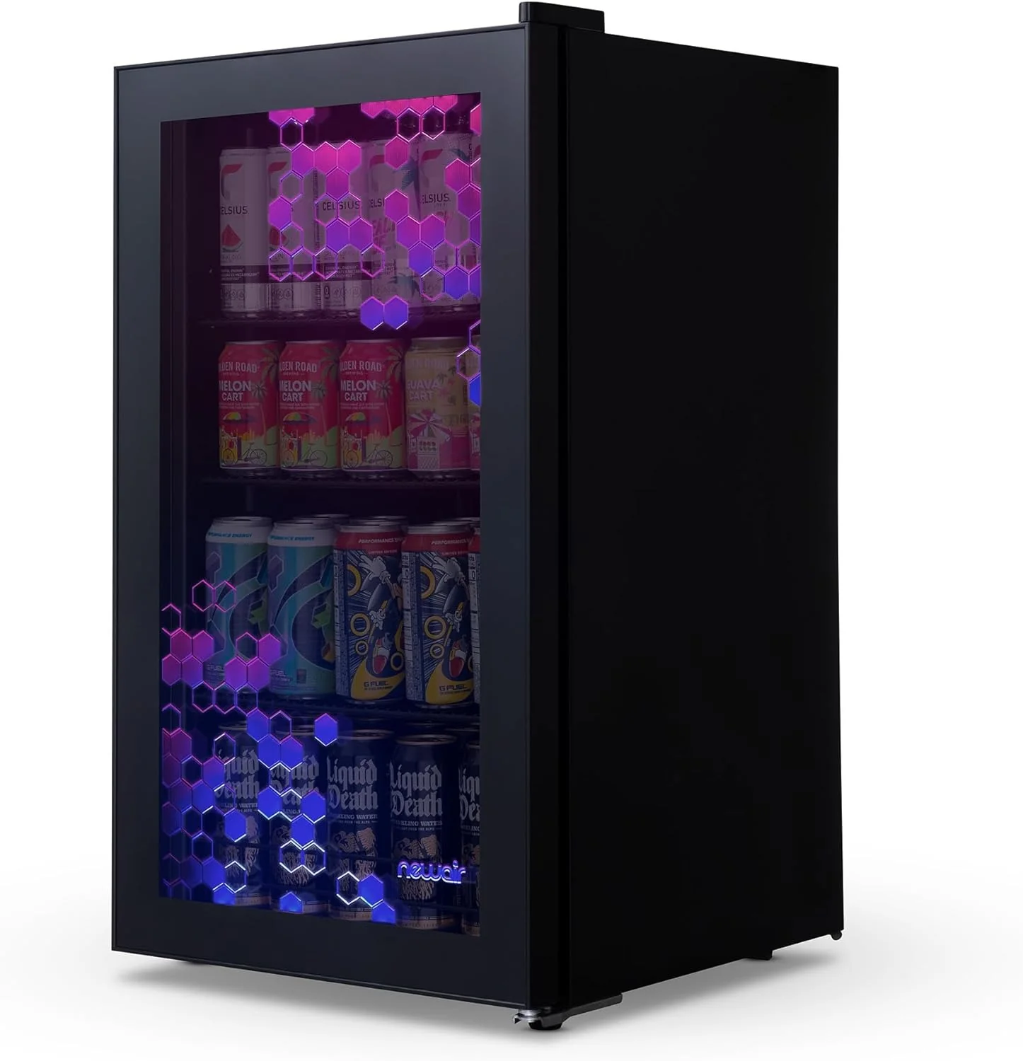 Beverage Refrigerator Cooler | 126 Cans Free Standing with Right Hinge Glass Door | Mini Fridge Beverage Organizer Perfect For Beer, Wine, Soda, And Cooler Drinks
