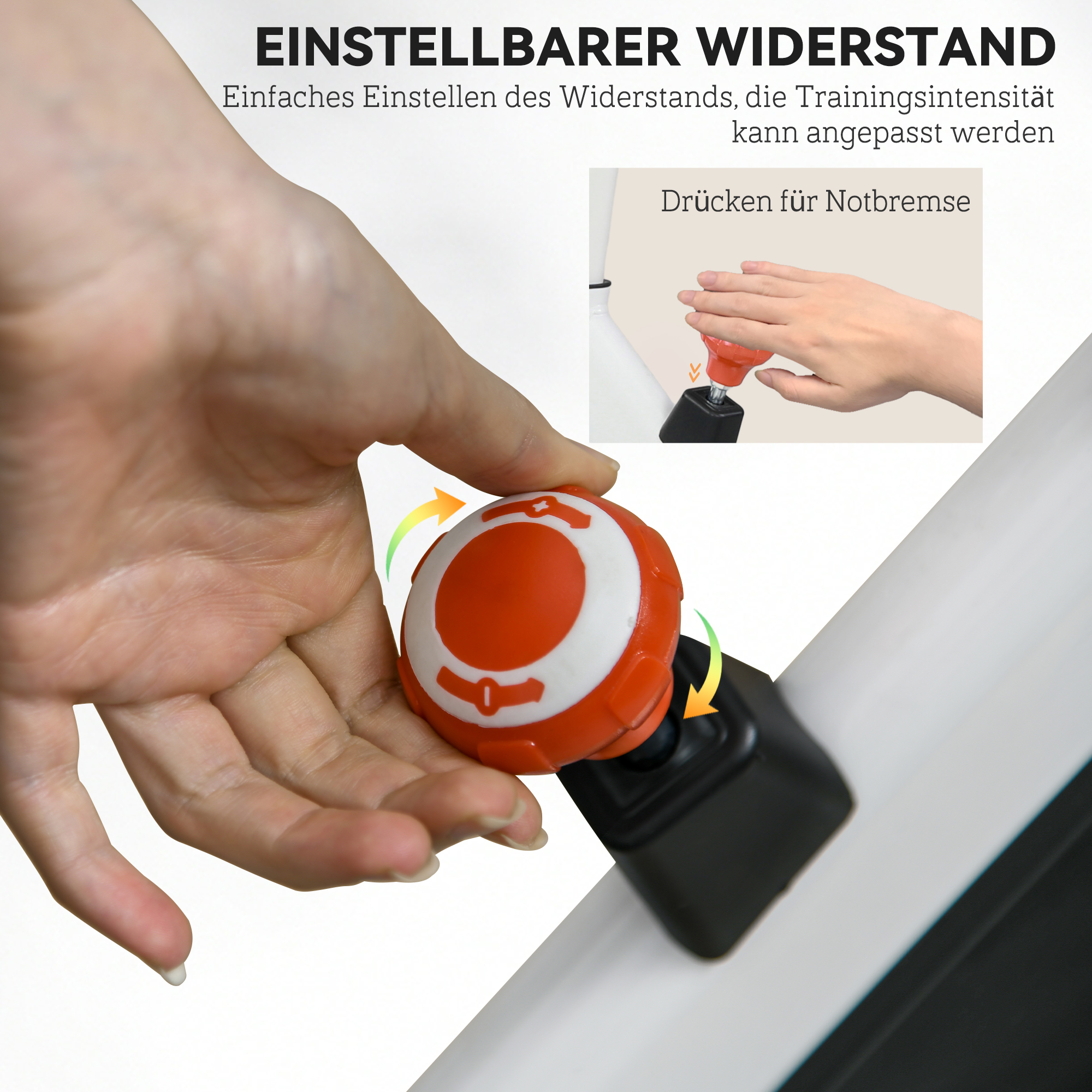 HOMCOM Ergometer, Verstelbare Weerstand, tot 120 kg, Staal, L103xB53xH100-114cm, Wit/Zwart