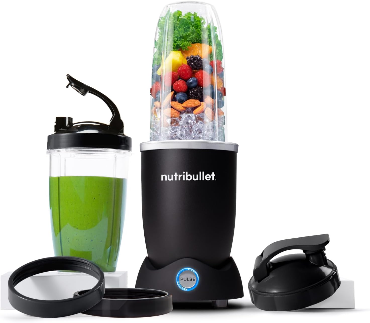 Nutribullet Pro 1200, Elektrischer Mixer, Zerkleinerer, Smoothie Mixer, Multifunktionsmixer, 1200w Leistung, 700ml und 900ml Glser, schwarz, NB120MB