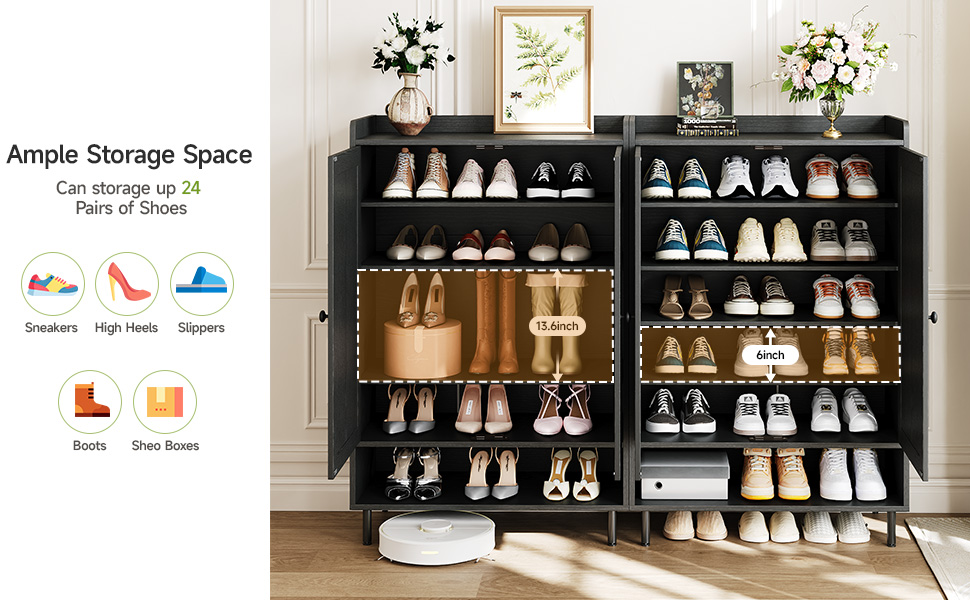 black shoe cabinet